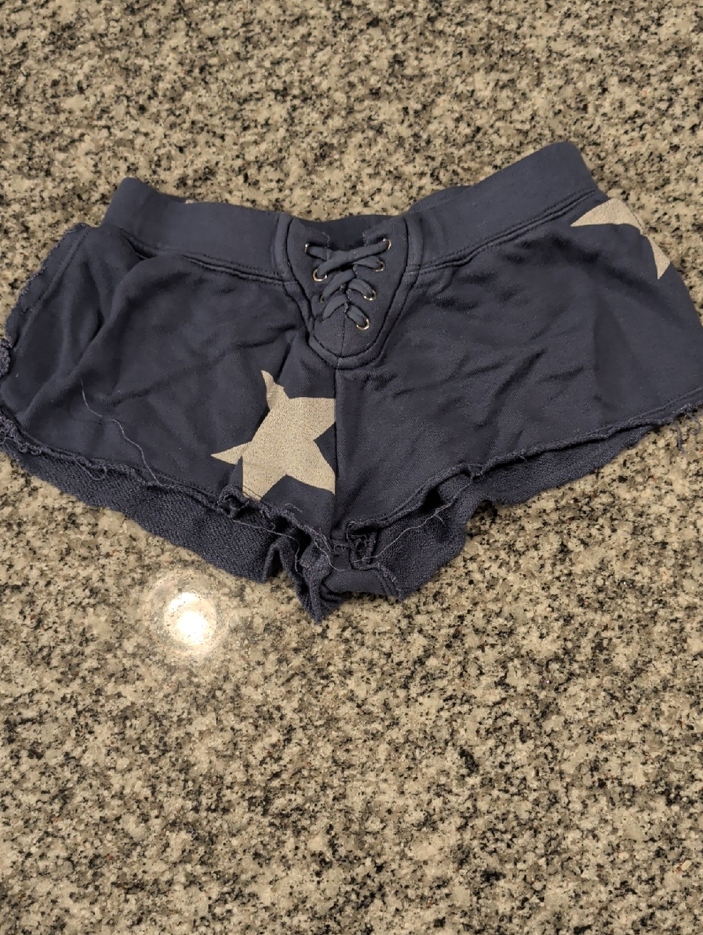 Flowers by Zoe Navy Star-Print Lace-Up Kids Shorts